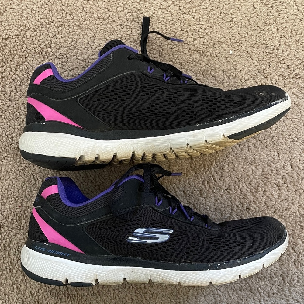 Skechers Women's Black and Purple Athletic Shoes